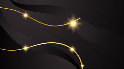 Luxury black gold abstract background. Vector illustration for presentation design. Can be used for business, corporate, institution, party, festive, seminar, flyer, texture, wallpaper, and pattern.