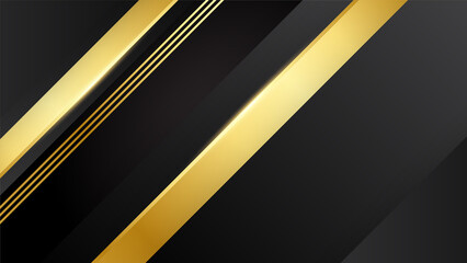 Wall Mural - Luxury black gold abstract background. Vector illustration for presentation design. Can be used for business, corporate, institution, party, festive, seminar, flyer, texture, wallpaper, and pattern.