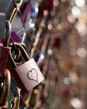Lock With A Heart On The Bridge 