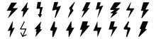 Lightning Bolt Vector Icon Set. Electricity Illustration Illustration Sign Collection. Power Symbol Or Logo.