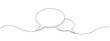 © Natvc - Continuous one line drawing of speech bubble, Black and white graphics vector minimalist linear illustration made of single line