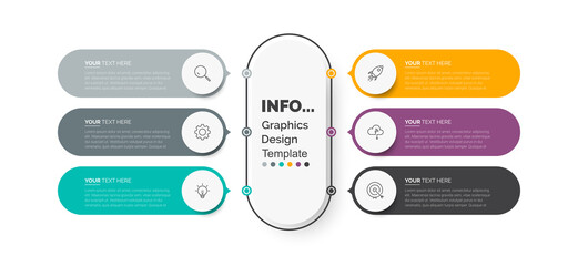 Wall Mural - Modern Business Infographic template. Infographic design with icons and 5 options or steps. Thin line vector. Infographics business concept. low charts, presentations, banners, printed materials. 