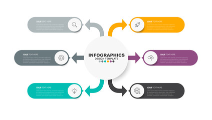 Wall Mural - Modern Business Infographic template. Infographic design with icons and 5 options or steps. Thin line vector. Infographics business concept. low charts, presentations, banners, printed materials. 