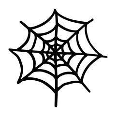 Doodle image of a black web. Vector illustration.