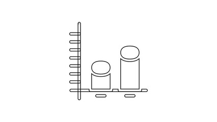 Poster - Black line Data analysis icon isolated on white background. 4K Video motion graphic animation