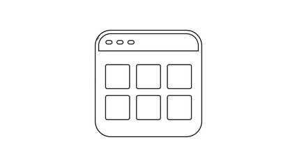 Aufkleber - Black line Browser files icon isolated on white background. 4K Video motion graphic animation