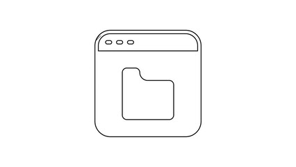 Aufkleber - Black line Browser files icon isolated on white background. 4K Video motion graphic animation