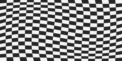 Fototapete - Vector seamless pattern of racing flag and checkered cells. The pattern is simple chess, like a racing flag. Vector checker pattern.
