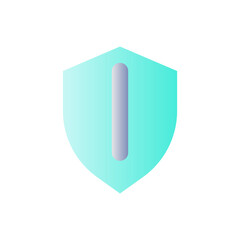 Sticker - Security shield flat gradient color ui icon. Under protection. Antivirus software. Cybersecurity. Simple filled pictogram. GUI, UX design for mobile application. Vector isolated RGB illustration