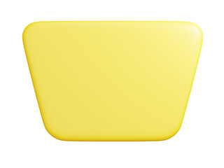 Fototapete - Banner plate 3d render - rectangular shaped yellow plaque with empty space for text for promotion and advertising poster