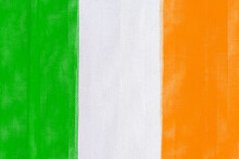 Irish Flag Made From Medical Bandages. Background On The Theme Of National Health Care.