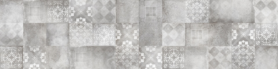 retro tiles pattern with cement texture