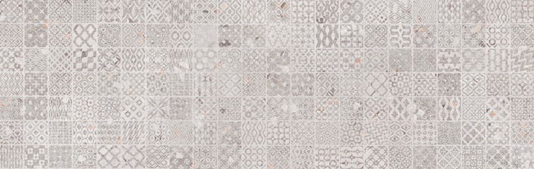 Wall Mural - Retro tiles pattern with cement texture