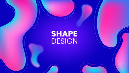 Wall Mural - liquid flow purple, pink 3d neon lava lamp vector geometric blue background for banner, card, ui des