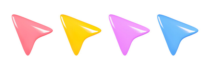 Leinwandbilder - 3d render arrow cursor minimal icon isolated on white background vector illustration.