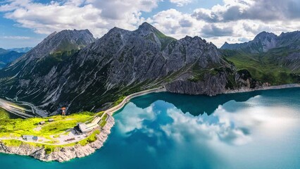 Wall Mural - lake lünersee alps austria look around