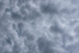 Fototapeta Sypialnia - Background of mammatus clouds in gray color