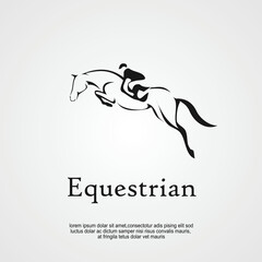 horse equestrian dressage logo design idea