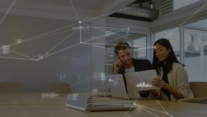 Poster - Animation of connections over diverse coworkers in office