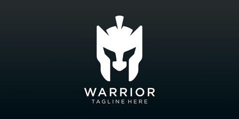 Spartan helmet logo vector design.