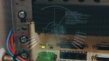 Poster - Animation of digital data processing over control panel
