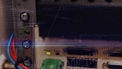 Poster - Animation of digital data processing over control panel