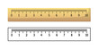 Yardstick. Measuring ruler set.  Vector clipart isolated on white background.