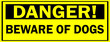 Danger beware of Dogs warning sign vector illuminated