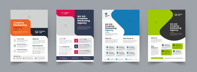 corporate business flyer template design set, brochure design, cover modern layout, annual report, p