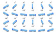 A set of 24 semi-trailer trucks from different angles. Rotation of the truck by 15 degrees for animation and video games.  