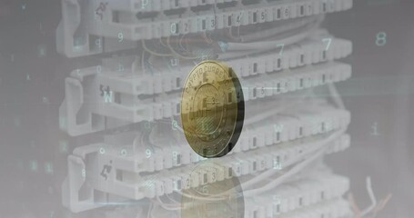 Poster - Animation of coin with nft over computer slots