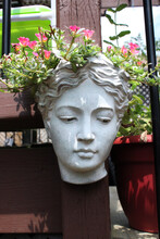 Flower Planter Cement Goddess Sculpture 