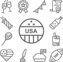 Poster - Pin, USA icon in a collection with other items
