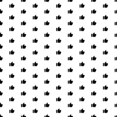 Poster - Square seamless background pattern from black thumb up symbols. The pattern is evenly filled. Vector illustration on white background