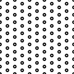 Poster - Square seamless background pattern from geometric shapes. The pattern is evenly filled with big black play symbols. Vector illustration on white background