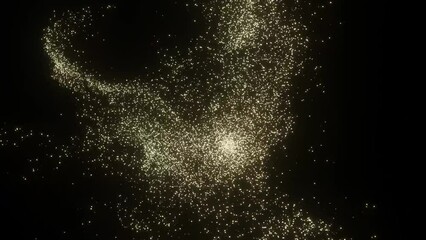 Wall Mural - 3d abstract lights, trendy video effect, brighting stars in universe, free copy space with black bac