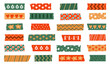 © Pictulandra - Christmas Washi tapes. Vector set with winter elements. Masking tape or adhesive strips for frames, scrapbooking, borders, web graphics, crafts, stickers. Vector set of colored scotch lines