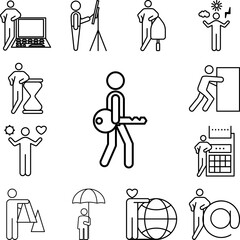 Poster - real estate icon in a collection with other items