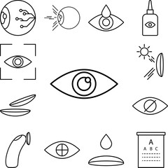 Poster - eye icon in a collection with other items