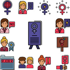 Poster - banner, woman's day, female, venus icon in a collection with other items