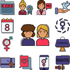 Poster - women, gender, people icon in a collection with other items