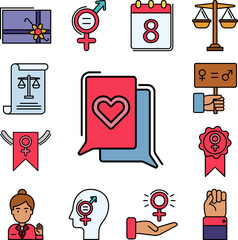 Leinwandbilder - love, conversation, chat icon in a collection with other items