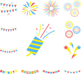 Poster - petard colored icon in a collection with other items
