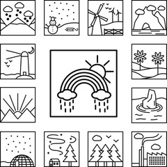 Poster - rainbow outline icon in a collection with other items