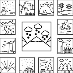 Poster - mountain snow outline icon in a collection with other items
