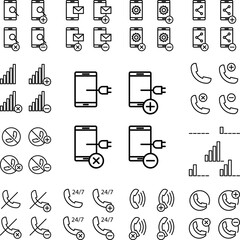 Poster - set of connect to charge smartphone icon in a collection with other items