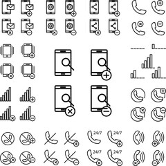 Fototapete - set of search smartphone icon in a collection with other items