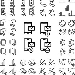 Poster - set of smartphone mail icon in a collection with other items