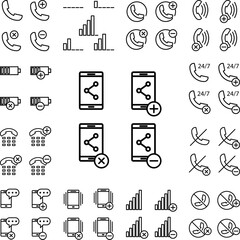 Poster - set of smartphone will share icon in a collection with other items