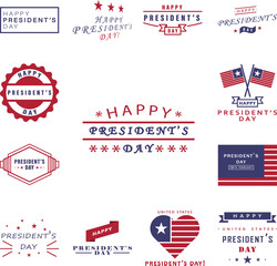 Poster - Happy President's day 2 colored icon in a collection with other items